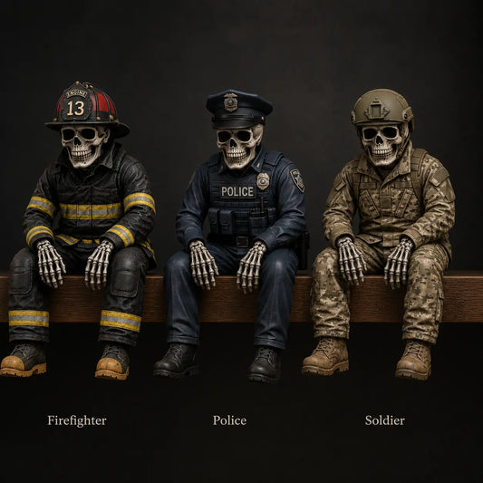 Gothic Career Skeleton Shelf Sitter – Funny Desk & Shelf Decor