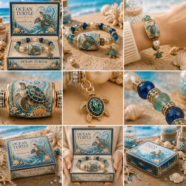 🌊 Limited Edition Ocean Guardian Bracelet Set | Coastal Gift Jewelry
